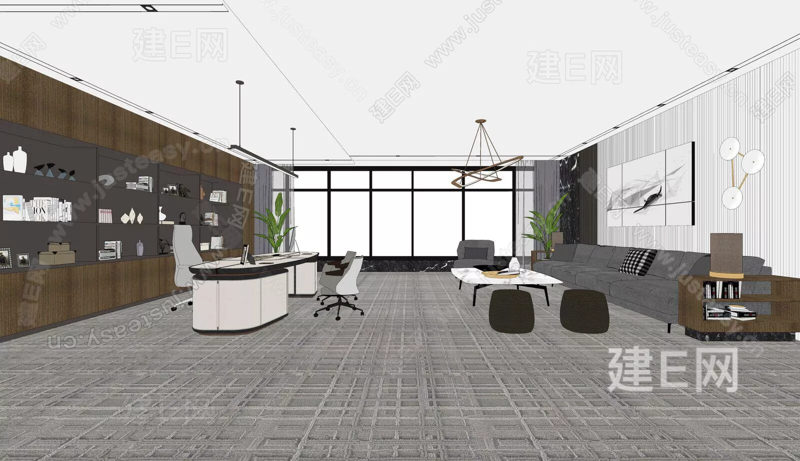 MODERN OFFICE INTERIOR - SKETCHUP 3D MODEL - ENSCAPE - 109068740