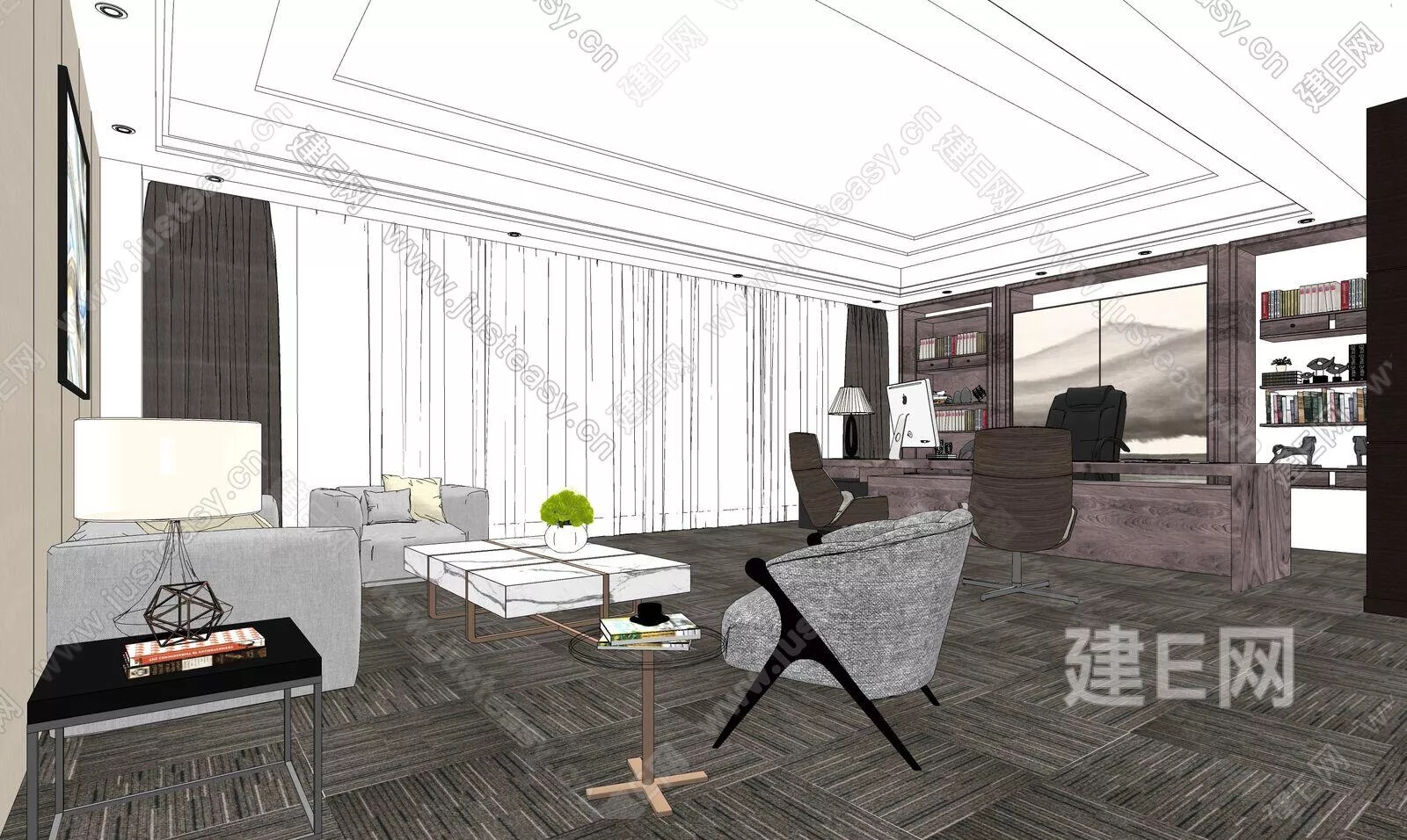 MODERN OFFICE INTERIOR - SKETCHUP 3D MODEL - ENSCAPE - 114377071