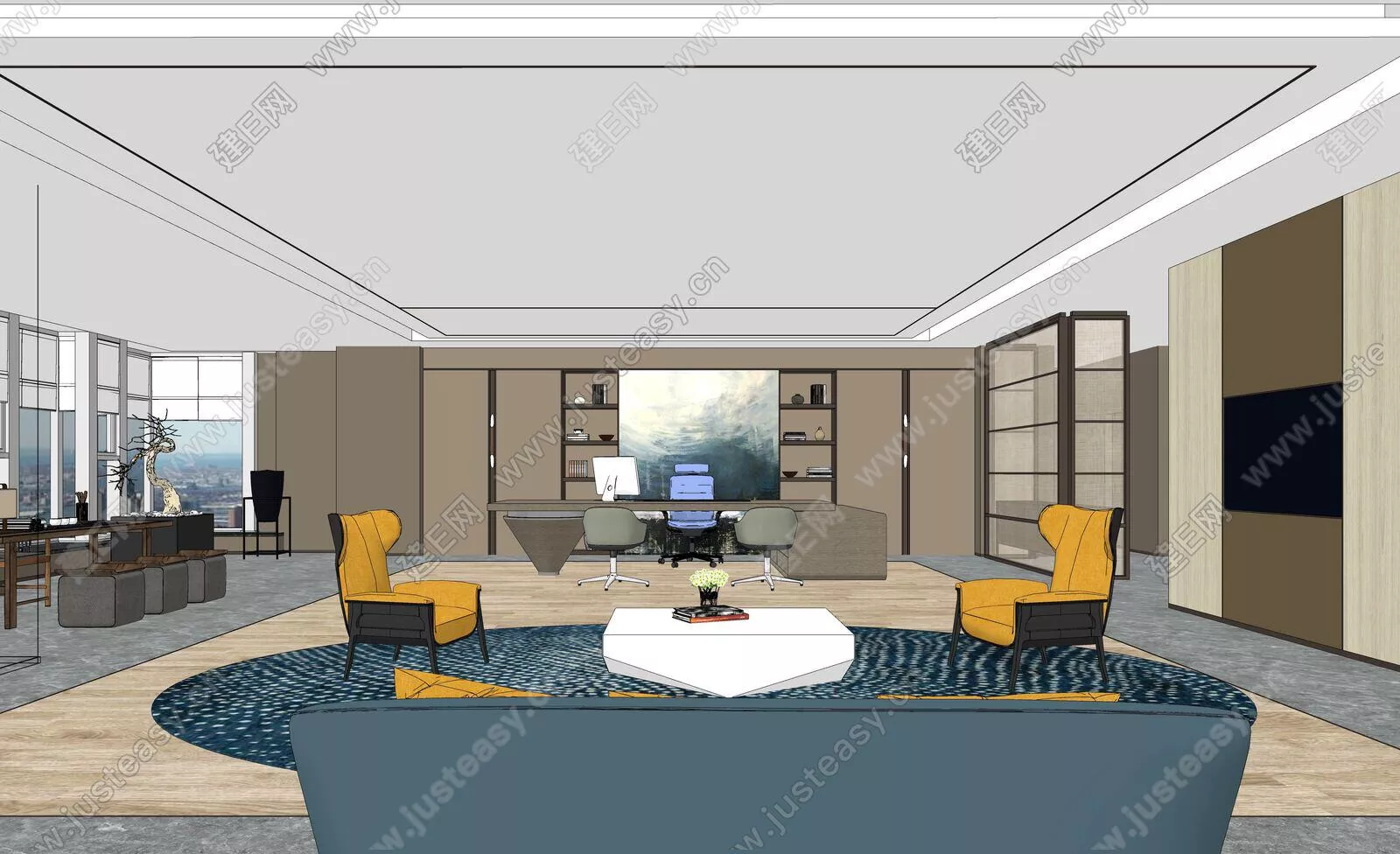 MODERN OFFICE INTERIOR - SKETCHUP 3D MODEL - ENSCAPE - 115753360