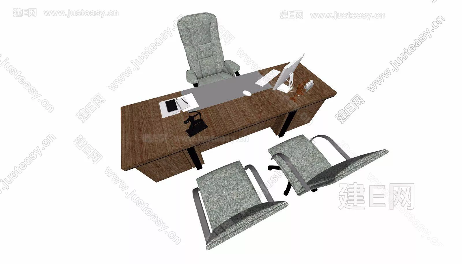 MODERN OFFICE TABLE SET - SKETCHUP 3D MODEL - ENSCAPE - 105201789