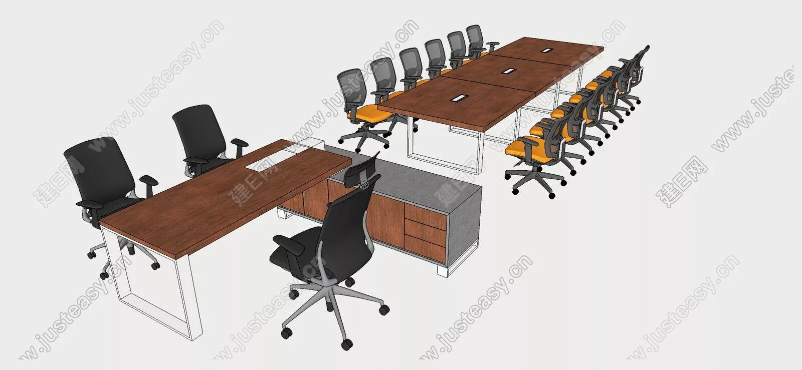 MODERN OFFICE TABLE SET - SKETCHUP 3D MODEL - ENSCAPE - 111165726