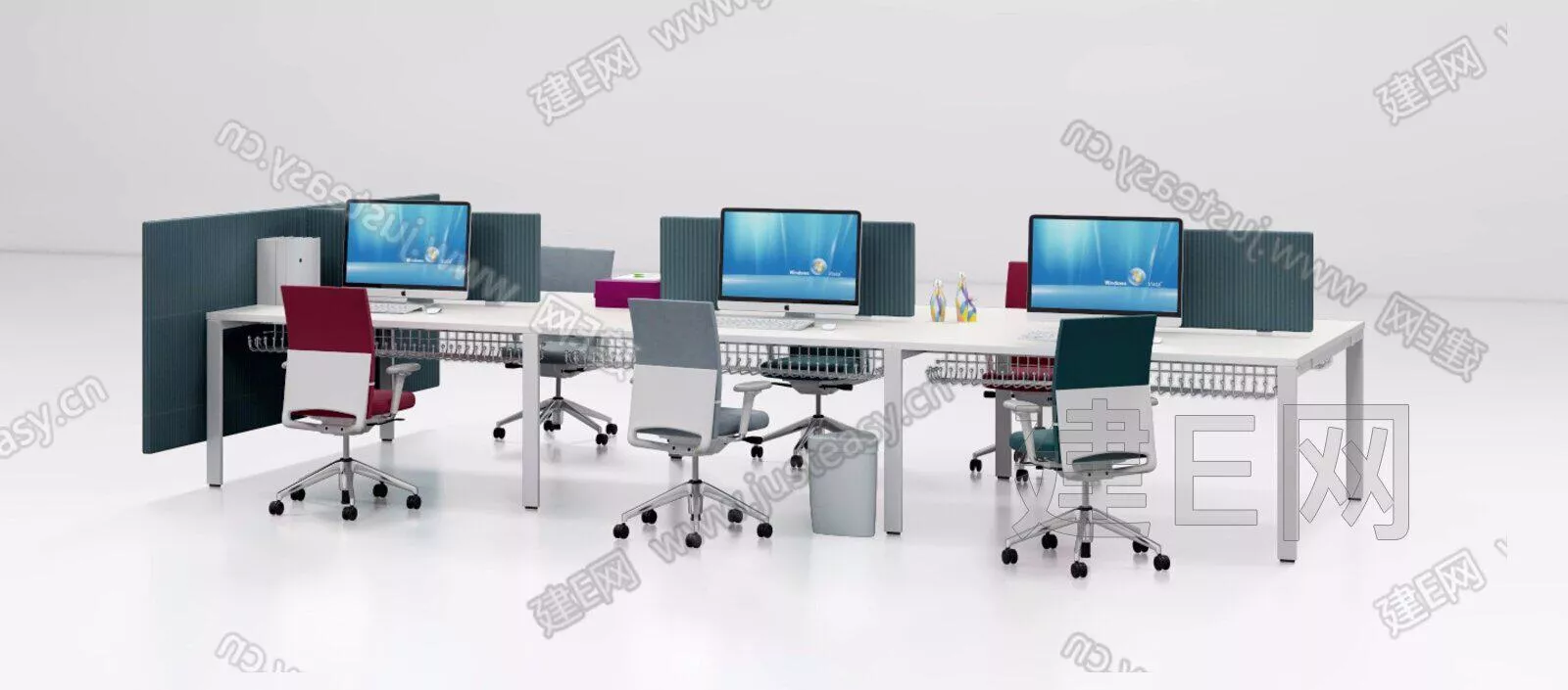 MODERN OFFICE TABLE SET - SKETCHUP 3D MODEL - ENSCAPE - 111627701