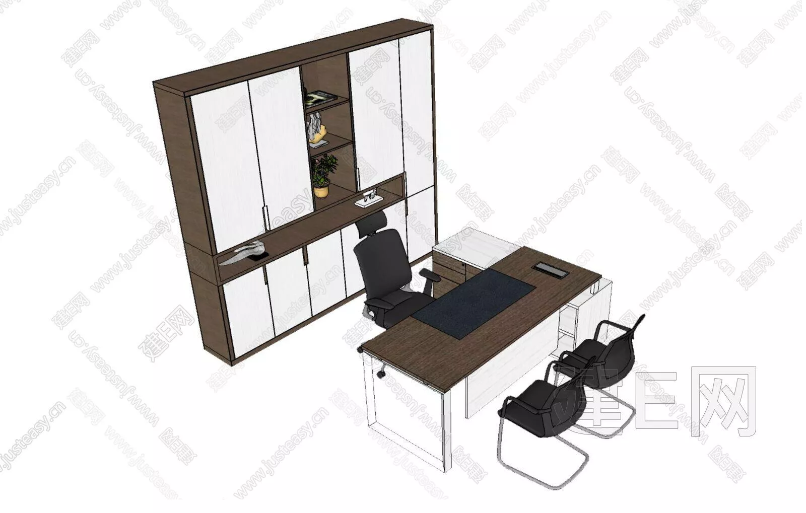 MODERN OFFICE TABLE SET - SKETCHUP 3D MODEL - ENSCAPE - 112214466