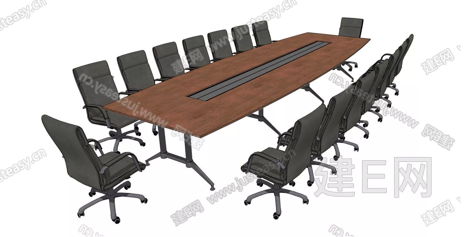 MODERN OFFICE TABLE SET - SKETCHUP 3D MODEL - ENSCAPE - 112345466