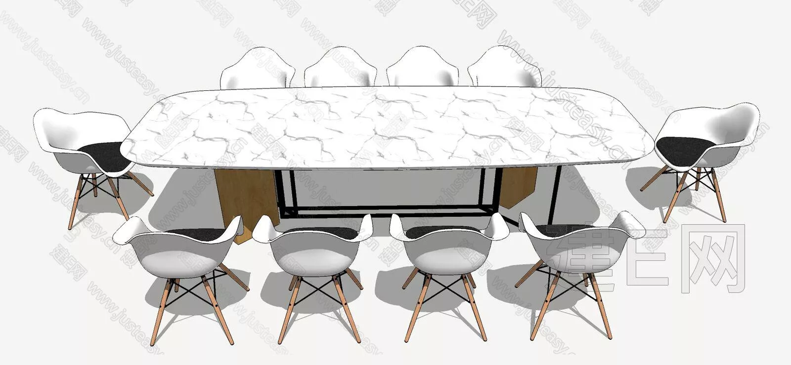 MODERN OFFICE TABLE SET - SKETCHUP 3D MODEL - ENSCAPE - 112345503