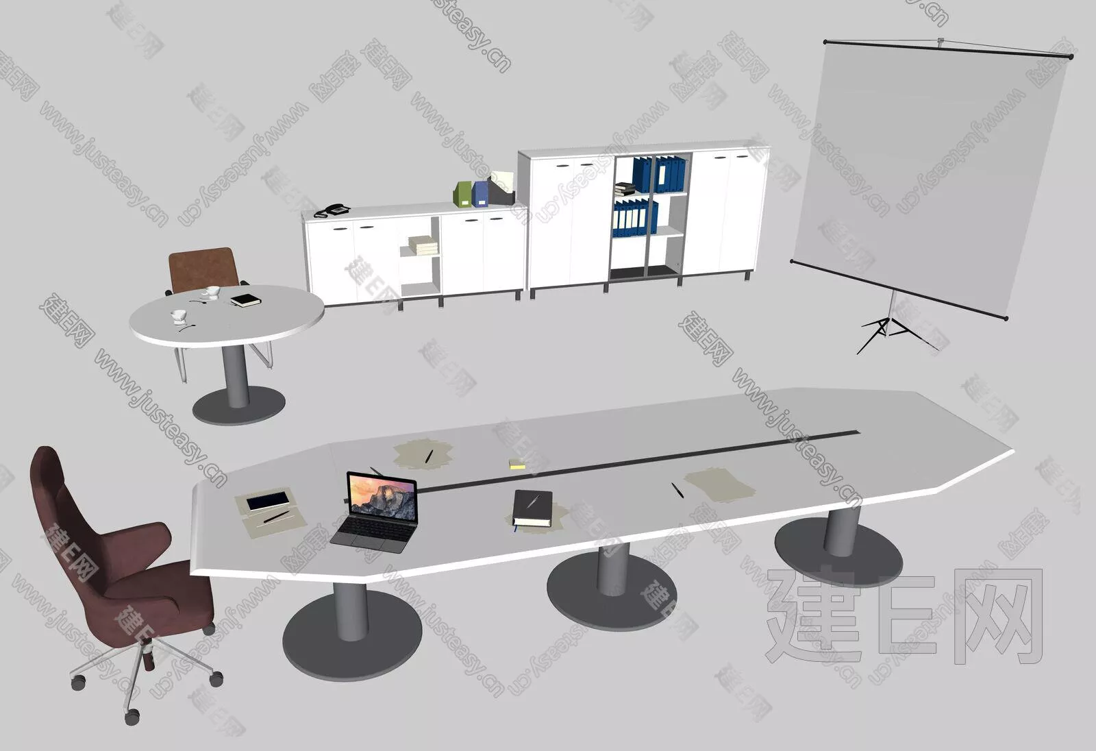 MODERN OFFICE TABLE SET - SKETCHUP 3D MODEL - ENSCAPE - 112410883