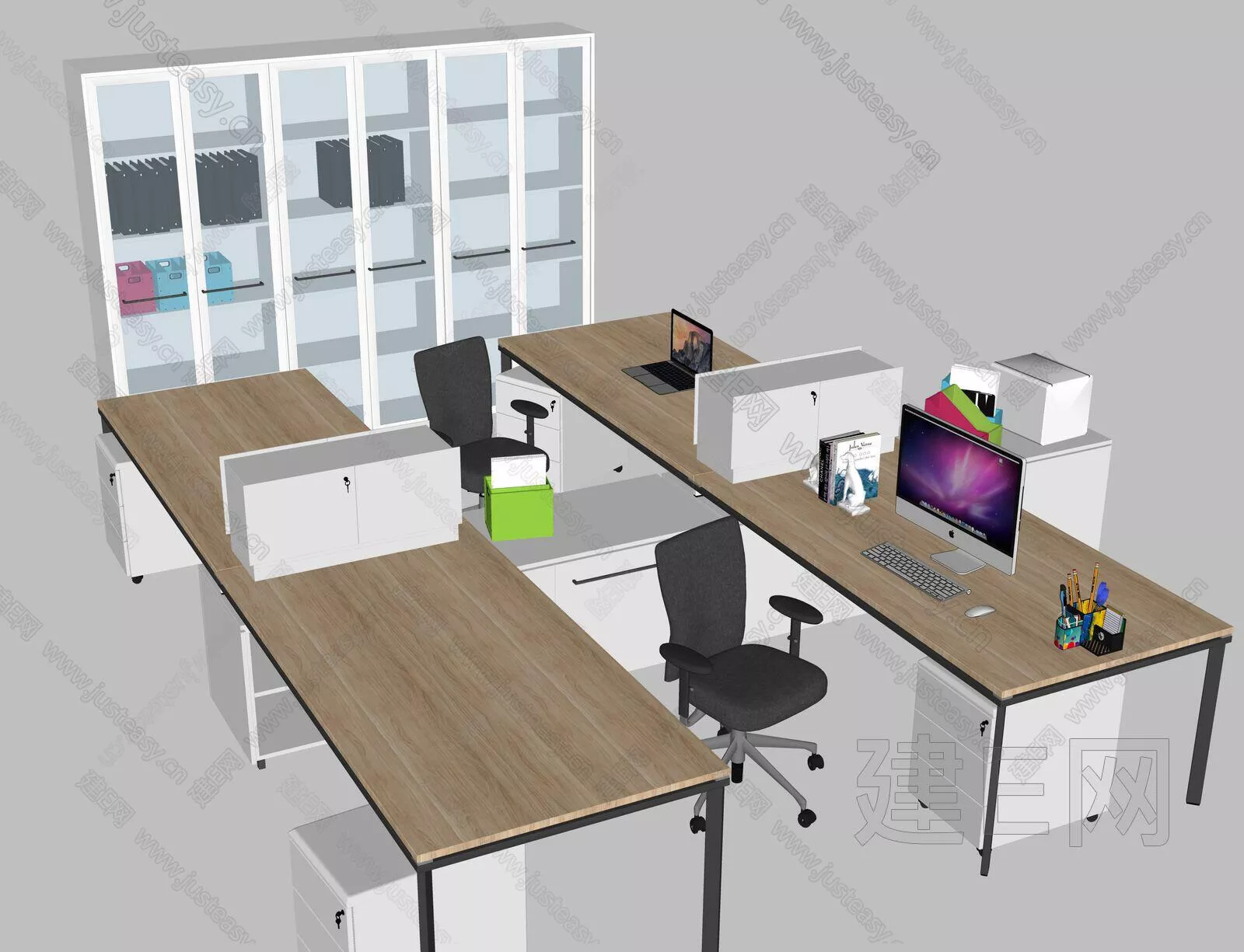 MODERN OFFICE TABLE SET - SKETCHUP 3D MODEL - ENSCAPE - 112410915