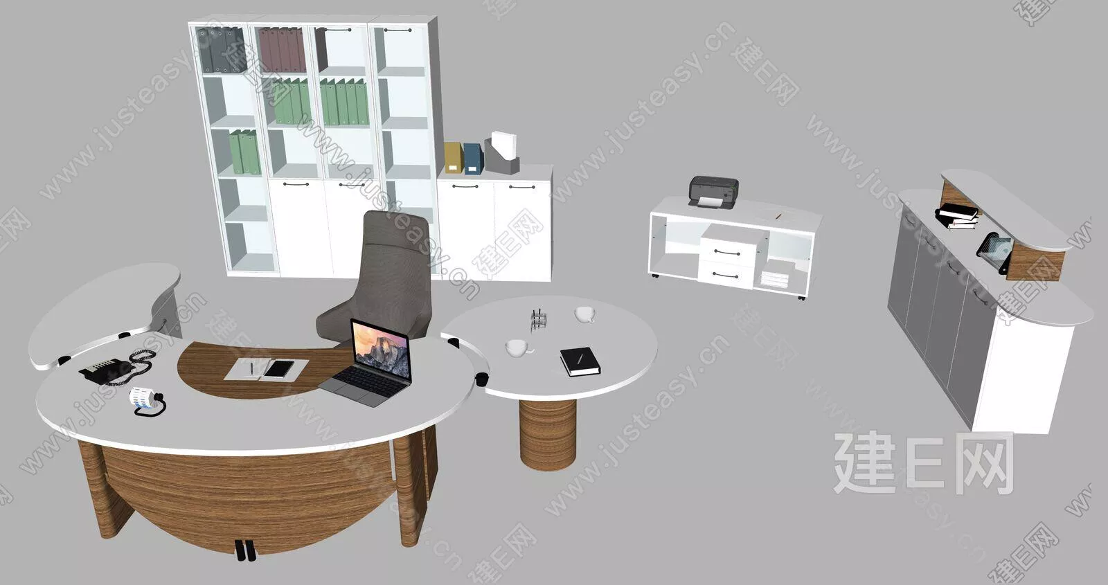 MODERN OFFICE TABLE SET - SKETCHUP 3D MODEL - ENSCAPE - 112410916