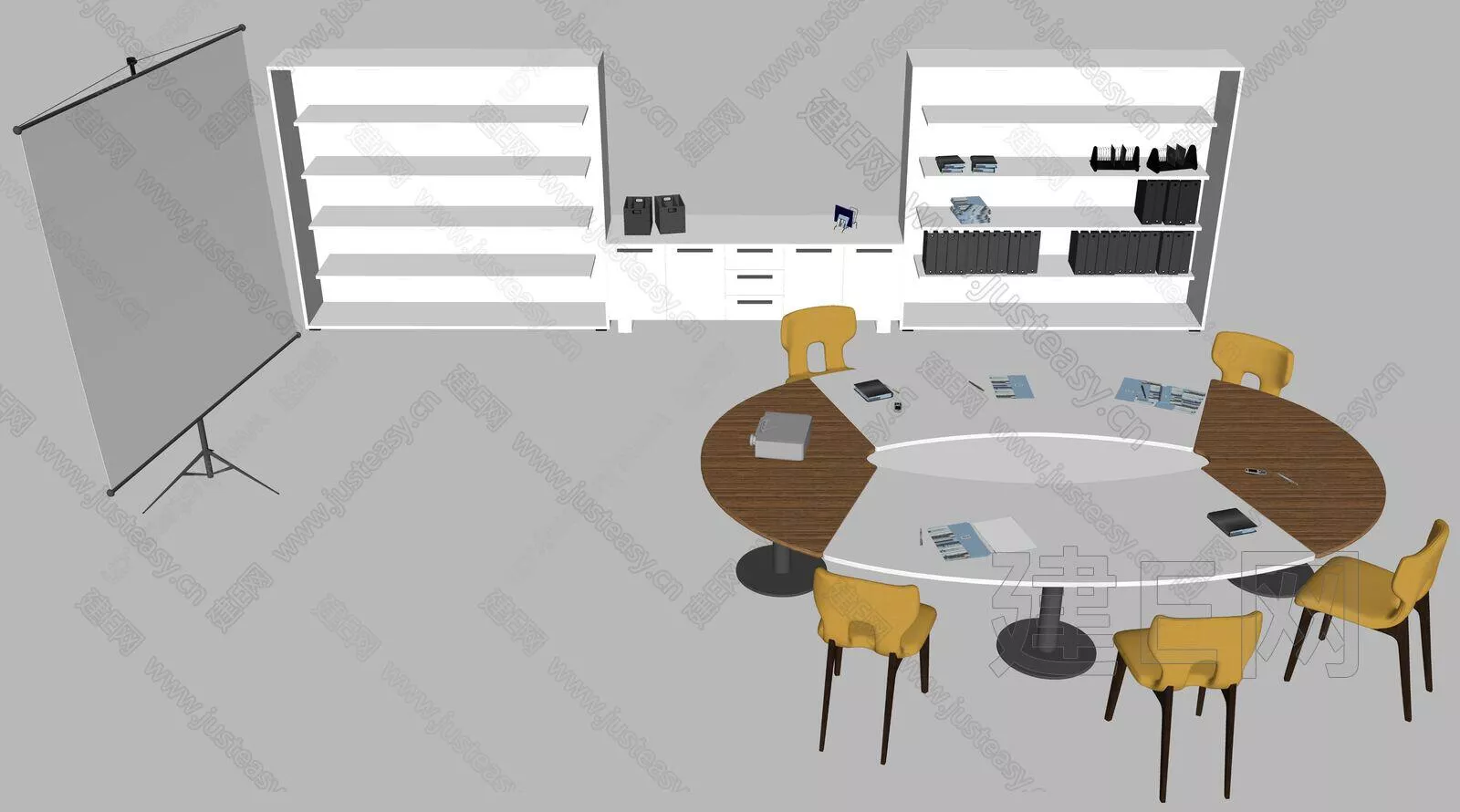 MODERN OFFICE TABLE SET - SKETCHUP 3D MODEL - ENSCAPE - 112410949