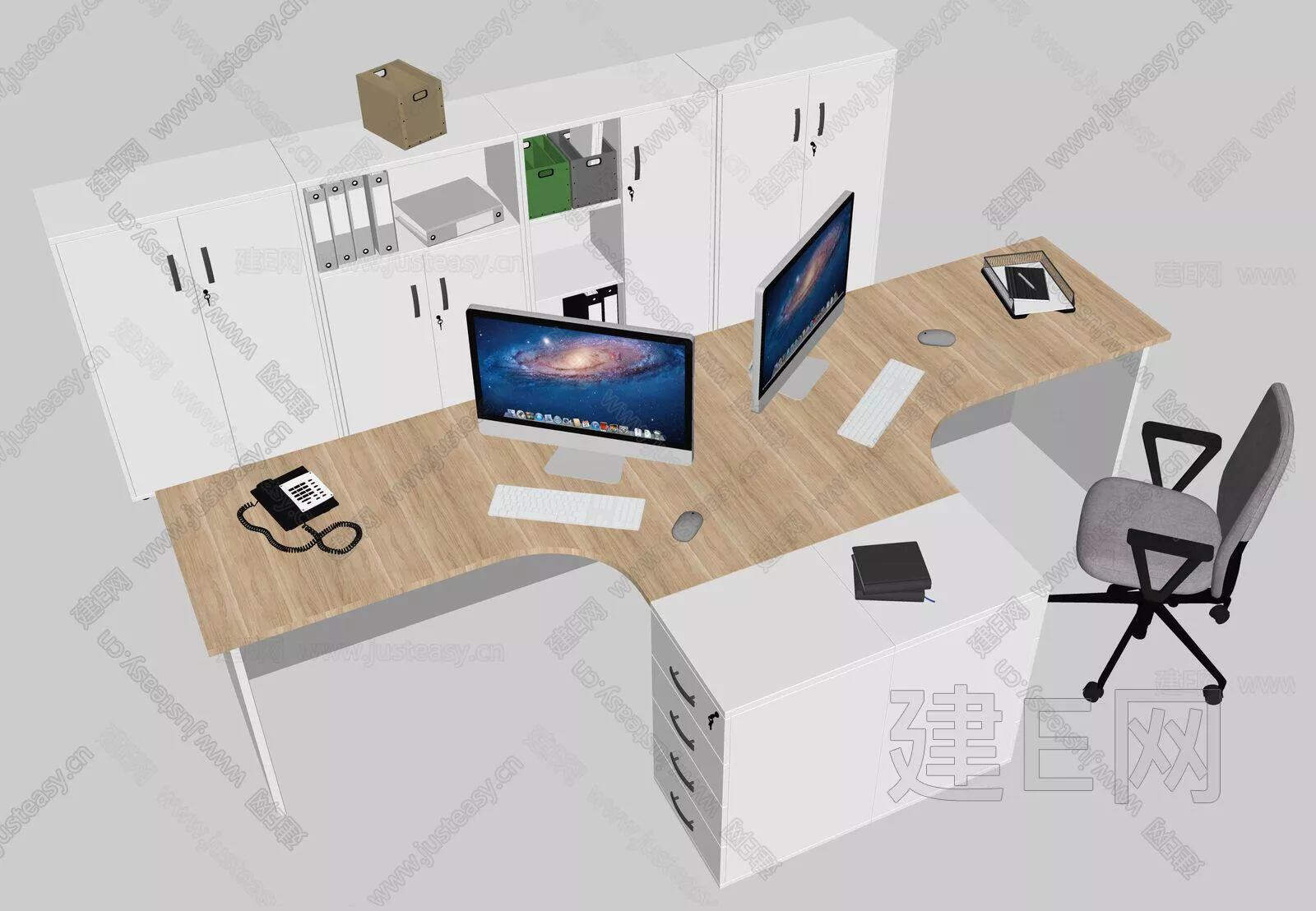 MODERN OFFICE TABLE SET - SKETCHUP 3D MODEL - ENSCAPE - 112410960