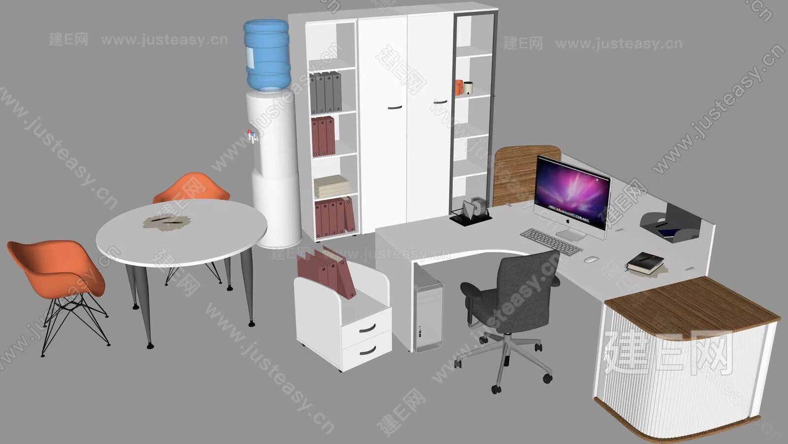 MODERN OFFICE TABLE SET - SKETCHUP 3D MODEL - ENSCAPE - 112411028