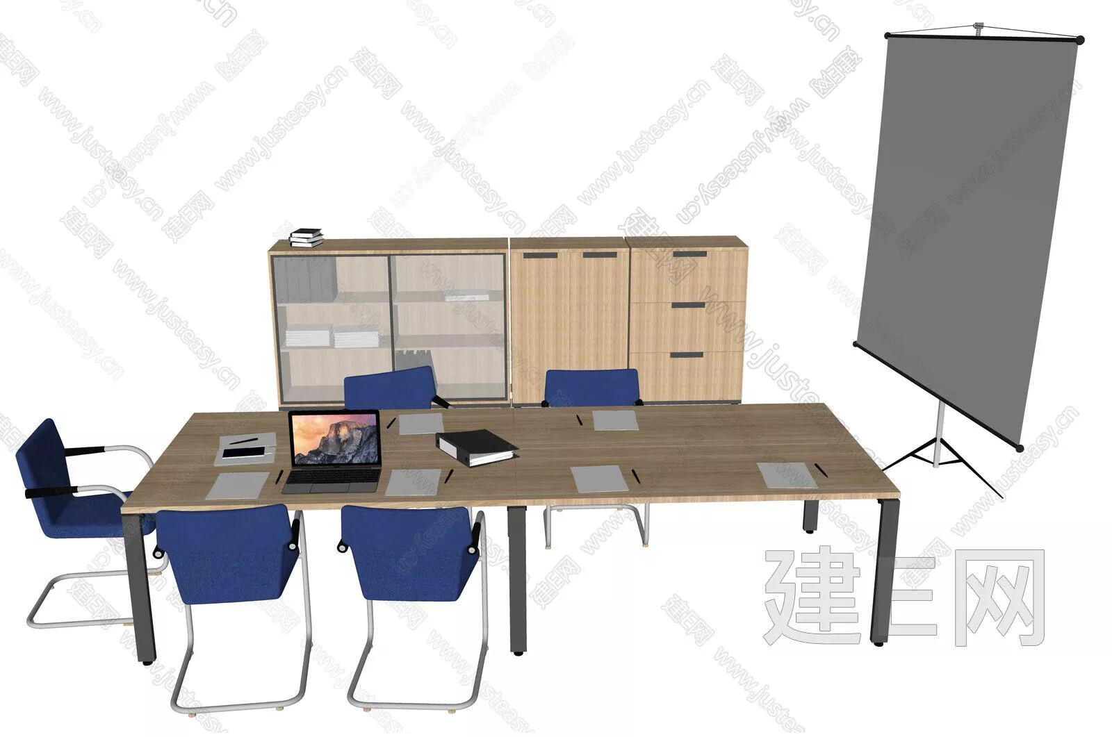 MODERN OFFICE TABLE SET - SKETCHUP 3D MODEL - ENSCAPE - 112411042