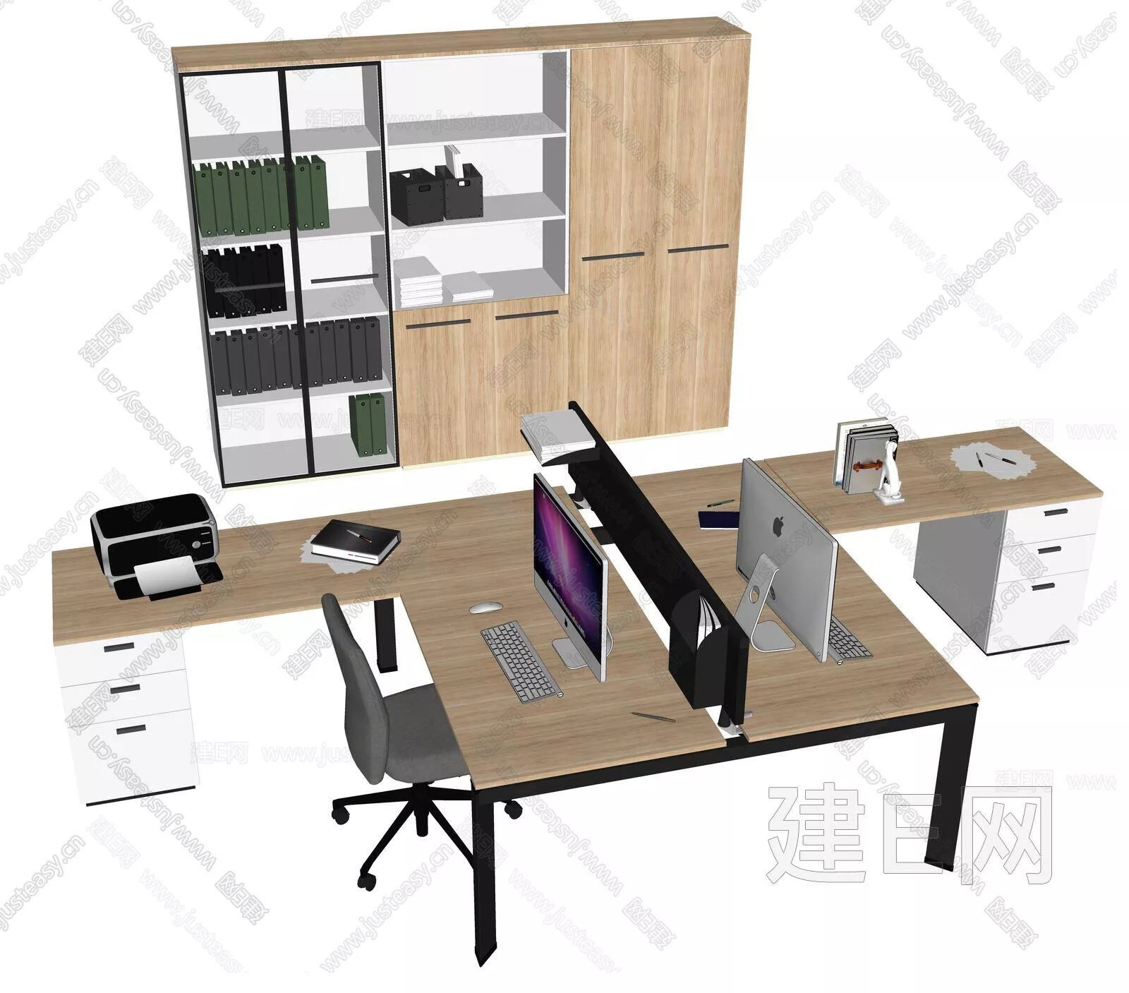 MODERN OFFICE TABLE SET - SKETCHUP 3D MODEL - ENSCAPE - 112411045