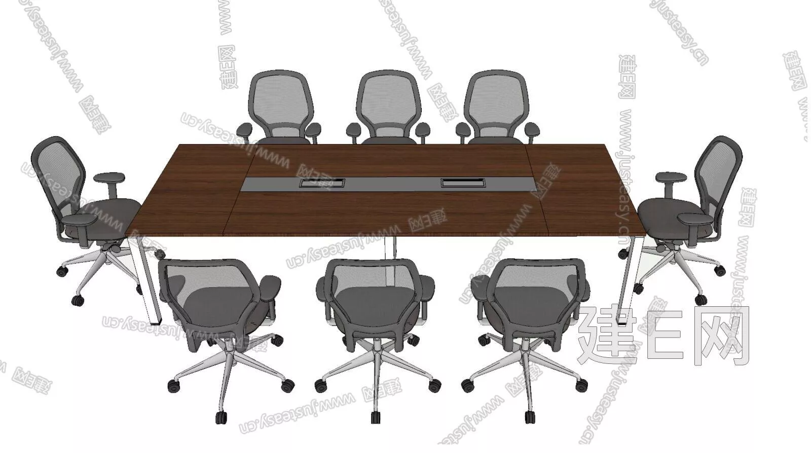 MODERN OFFICE TABLE SET - SKETCHUP 3D MODEL - ENSCAPE - 112411049