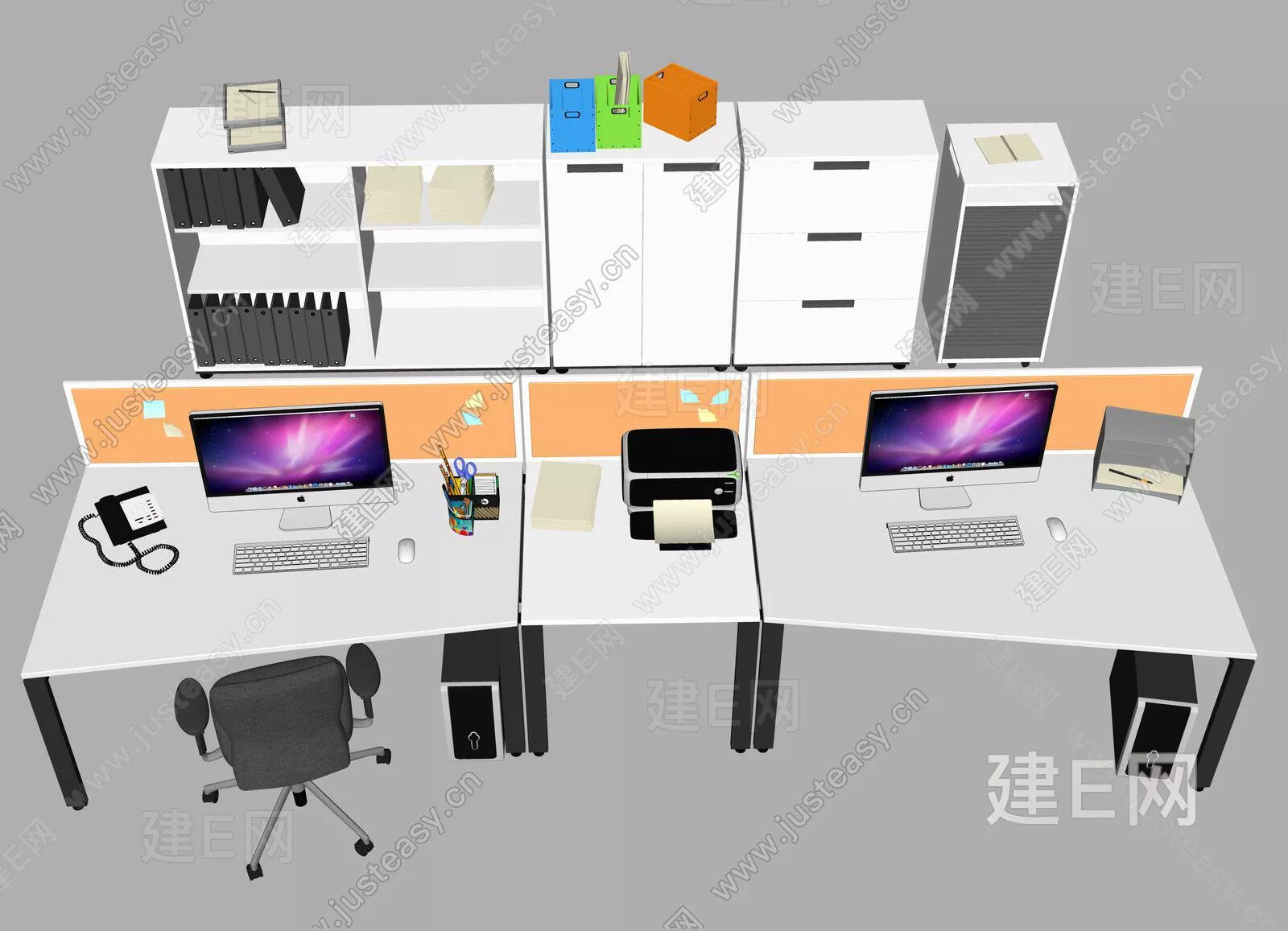 MODERN OFFICE TABLE SET - SKETCHUP 3D MODEL - ENSCAPE - 112411074