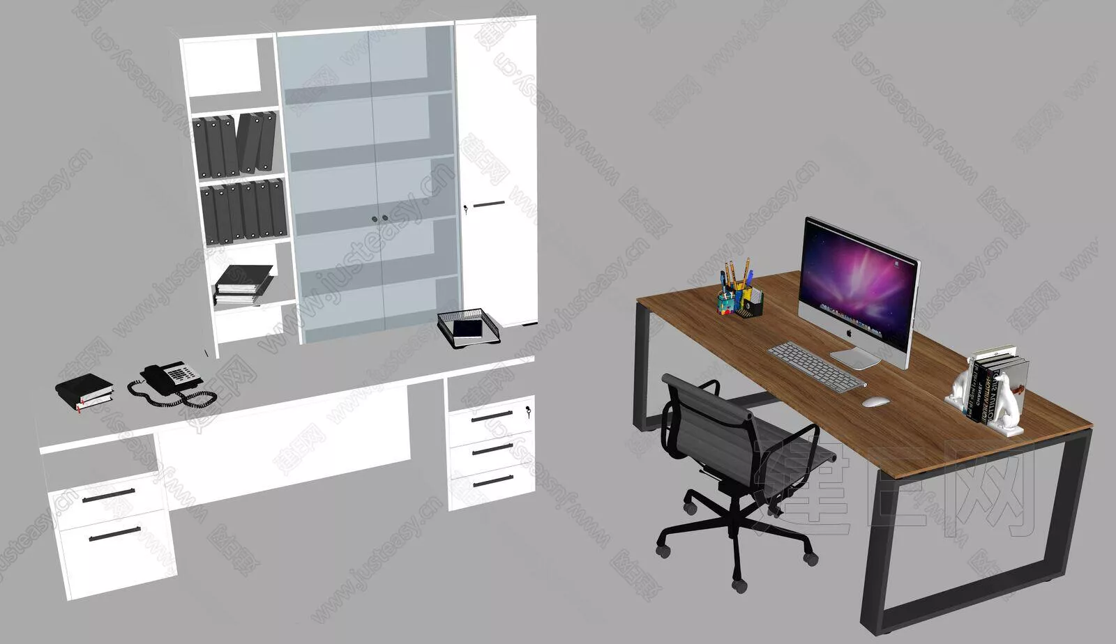 MODERN OFFICE TABLE SET - SKETCHUP 3D MODEL - ENSCAPE - 112411107