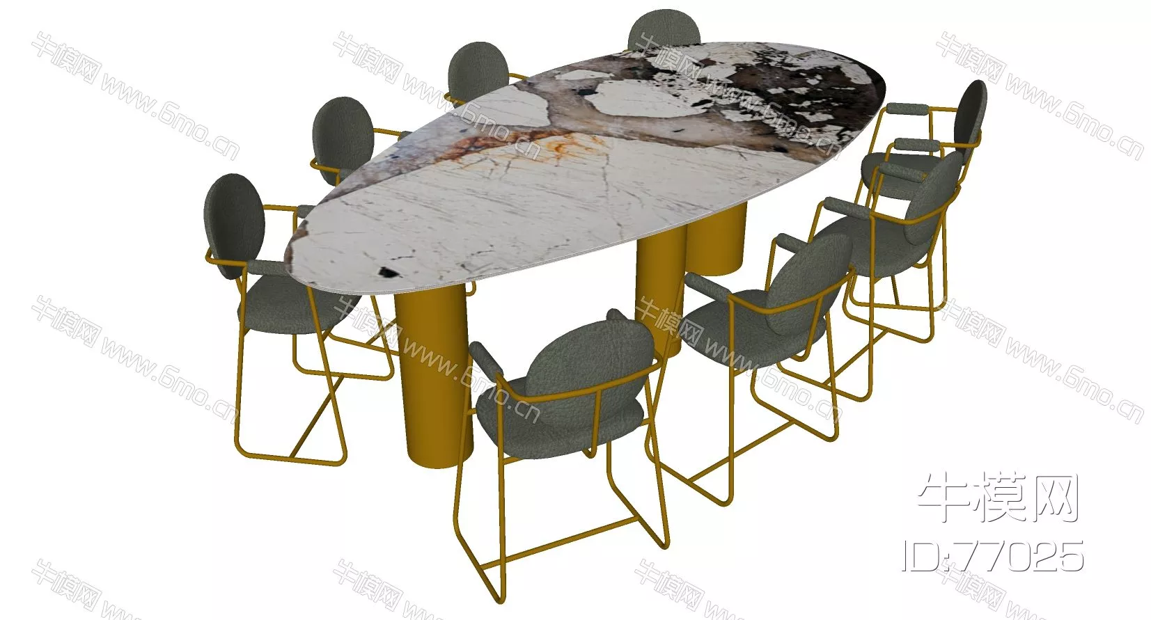 MODERN OFFICE TABLE SET - SKETCHUP 3D MODEL - ENSCAPE - 77025