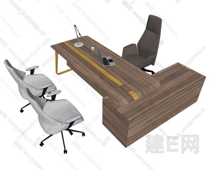 MODERN OFFICE TABLE SET - SKETCHUP 3D MODEL - ENSCAPE - ID11741