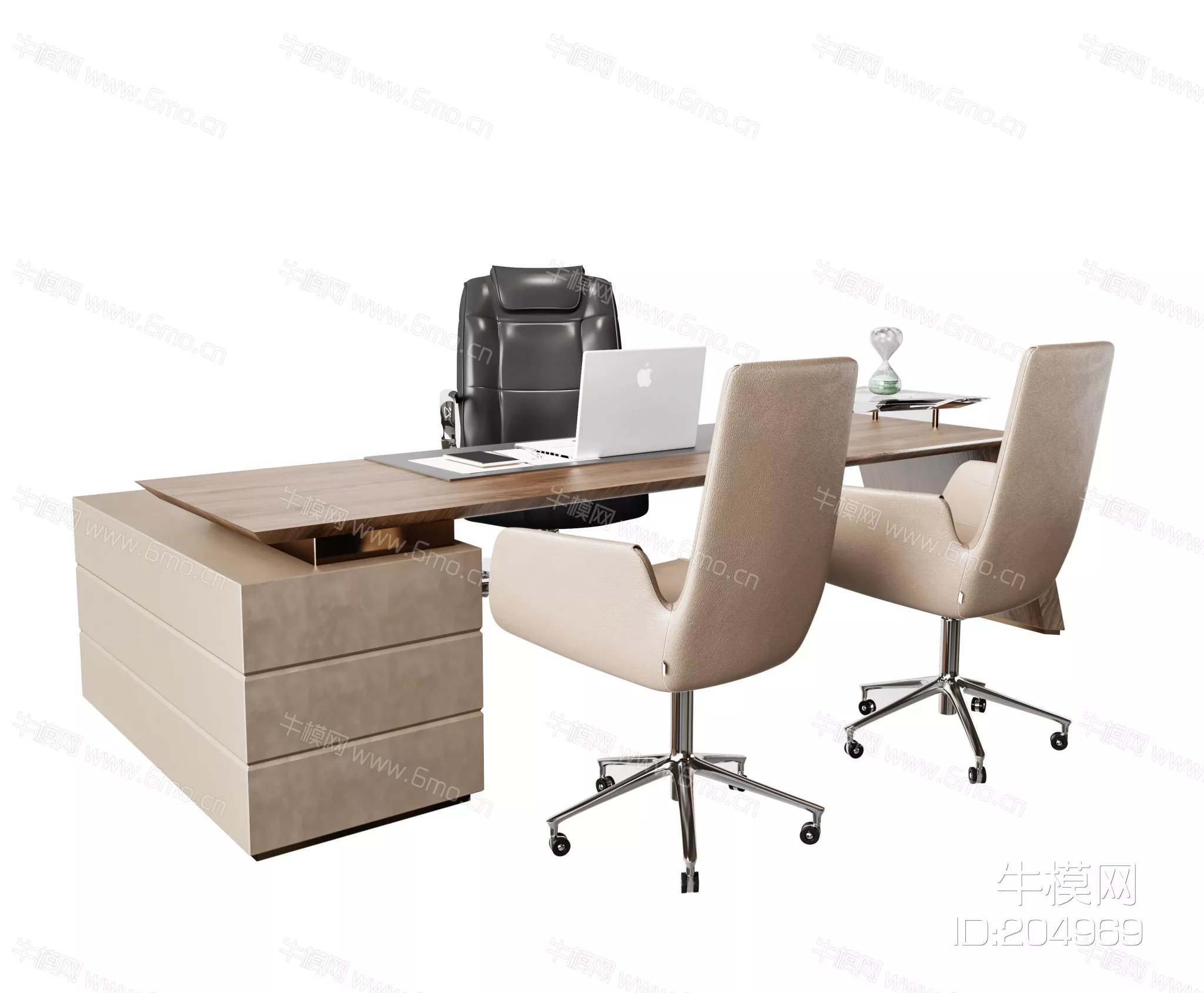 MODERN OFFICE TABLE SET - SKETCHUP 3D MODEL - VRAY - 204969