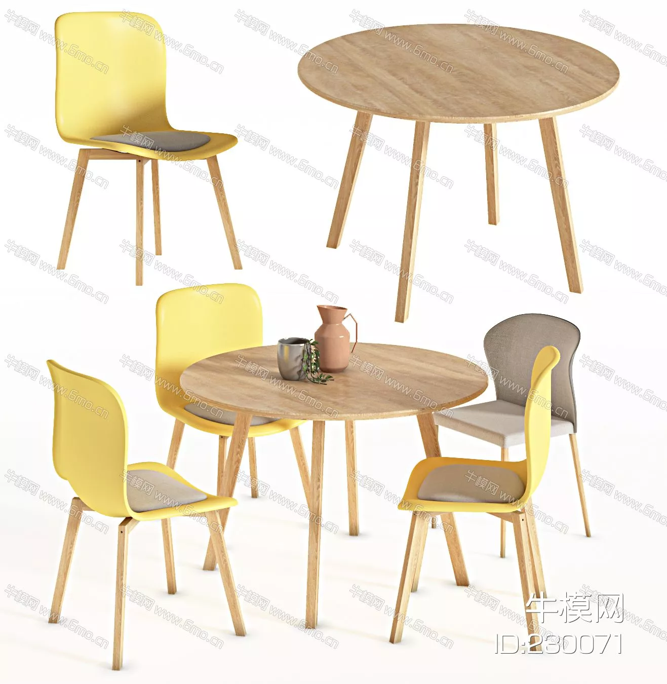 MODERN OFFICE TABLE SET - SKETCHUP 3D MODEL - VRAY - 230071