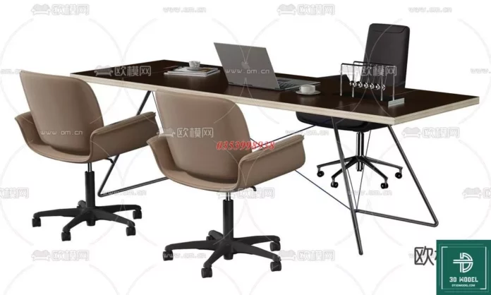 MODERN OFFICE TABLE - SKETCHUP 3D MODEL - VRAY OR ENSCAPE - ID11619