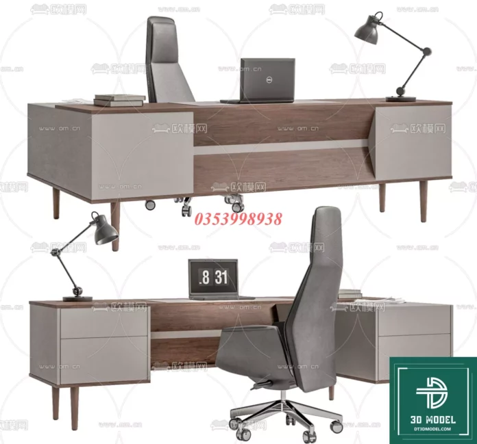 MODERN OFFICE TABLE - SKETCHUP 3D MODEL - VRAY OR ENSCAPE - ID11623