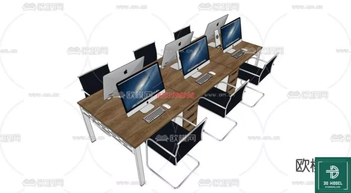 MODERN OFFICE TABLE - SKETCHUP 3D MODEL - VRAY OR ENSCAPE - ID11624