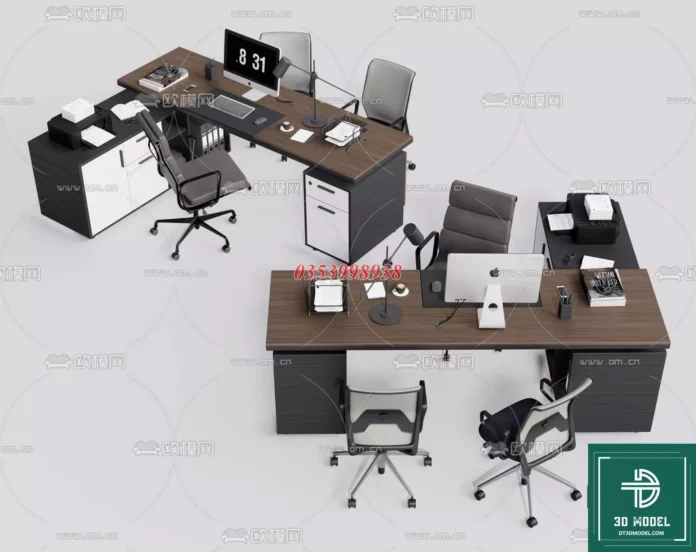 MODERN OFFICE TABLE - SKETCHUP 3D MODEL - VRAY OR ENSCAPE - ID11627