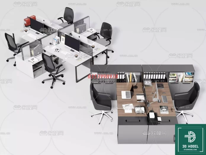 MODERN OFFICE TABLE - SKETCHUP 3D MODEL - VRAY OR ENSCAPE - ID11628