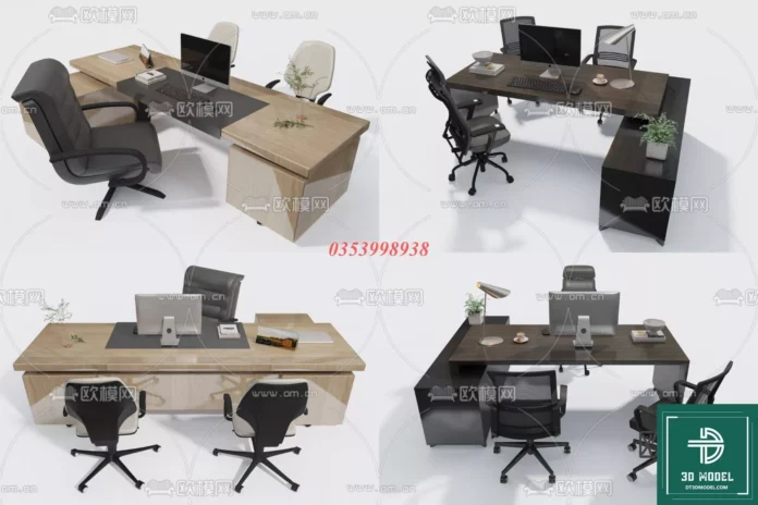 MODERN OFFICE TABLE - SKETCHUP 3D MODEL - VRAY OR ENSCAPE - ID11630