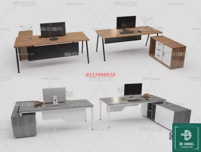 MODERN OFFICE TABLE - SKETCHUP 3D MODEL - VRAY OR ENSCAPE - ID11634