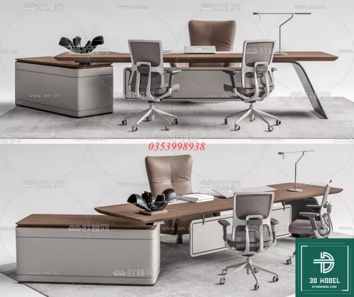 MODERN OFFICE TABLE - SKETCHUP 3D MODEL - VRAY OR ENSCAPE - ID11636