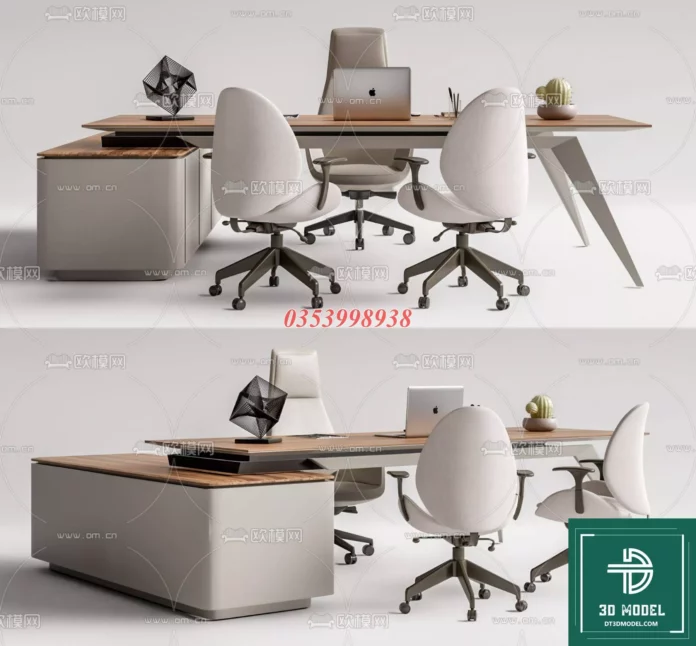 MODERN OFFICE TABLE - SKETCHUP 3D MODEL - VRAY OR ENSCAPE - ID11638