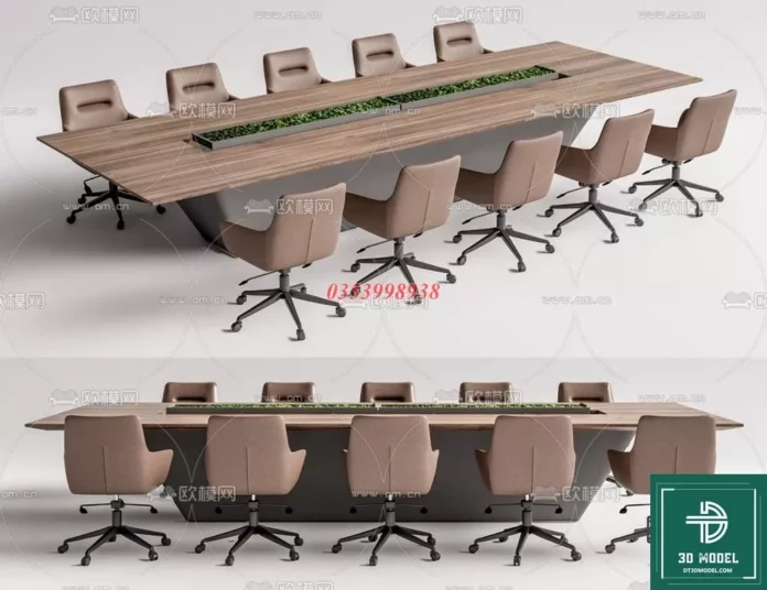 MODERN OFFICE TABLE - SKETCHUP 3D MODEL - VRAY OR ENSCAPE - ID11639