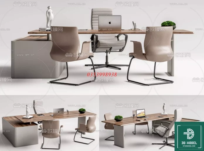 MODERN OFFICE TABLE - SKETCHUP 3D MODEL - VRAY OR ENSCAPE - ID11640