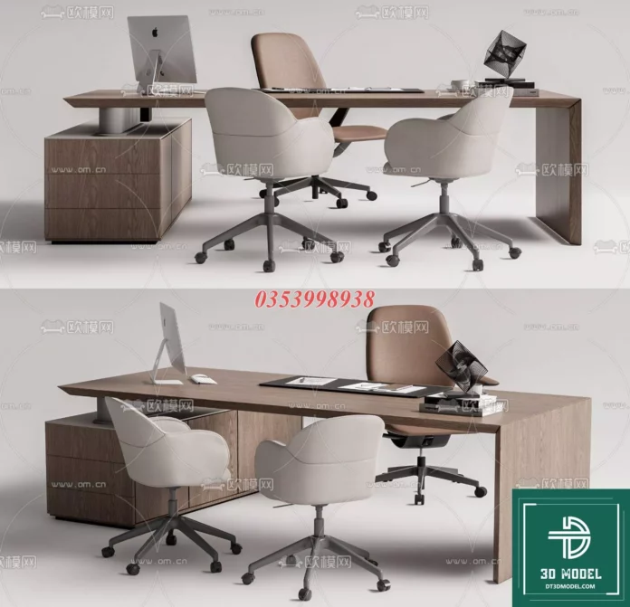 MODERN OFFICE TABLE - SKETCHUP 3D MODEL - VRAY OR ENSCAPE - ID11648