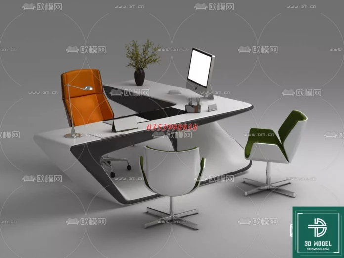 MODERN OFFICE TABLE - SKETCHUP 3D MODEL - VRAY OR ENSCAPE - ID11649