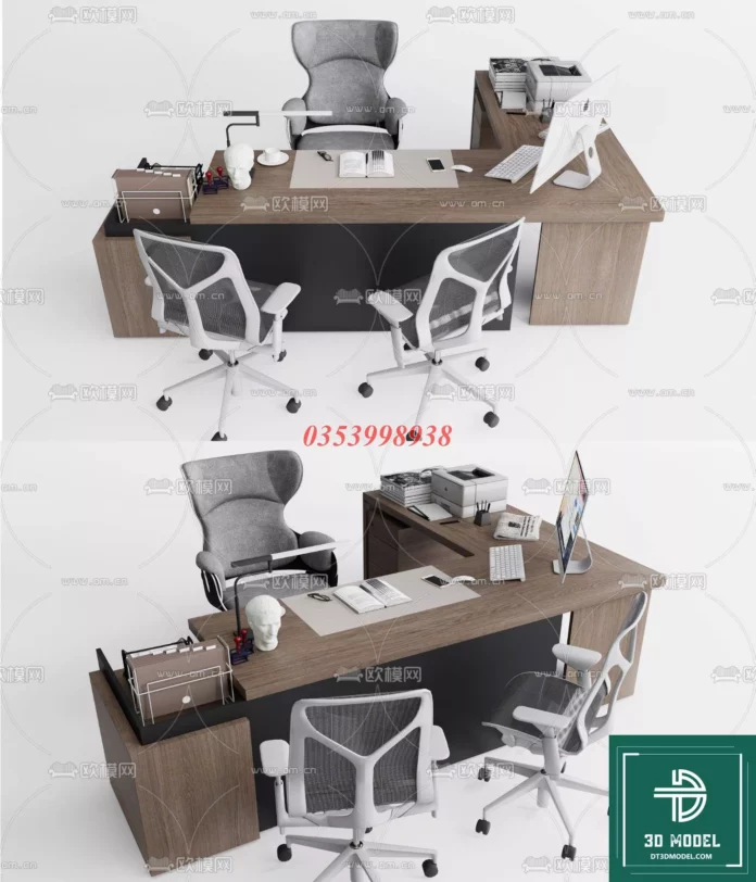 MODERN OFFICE TABLE - SKETCHUP 3D MODEL - VRAY OR ENSCAPE - ID11653