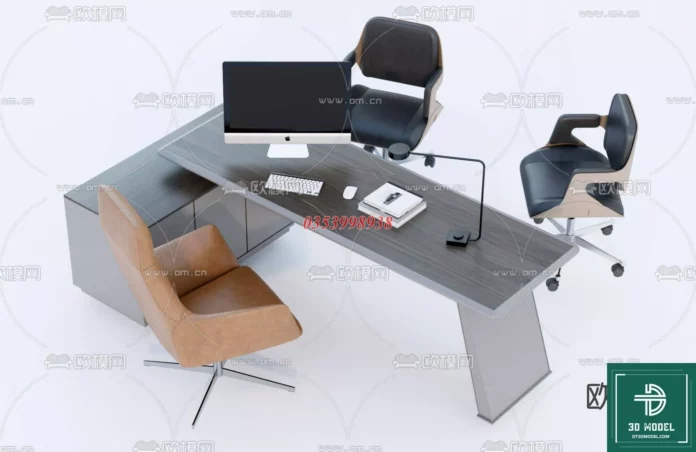 MODERN OFFICE TABLE - SKETCHUP 3D MODEL - VRAY OR ENSCAPE - ID11657