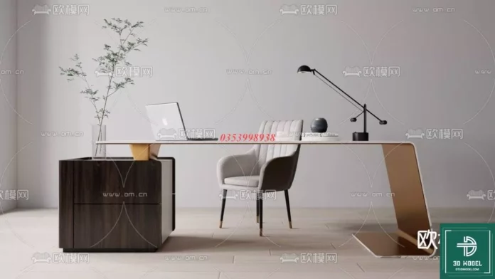 MODERN OFFICE TABLE - SKETCHUP 3D MODEL - VRAY OR ENSCAPE - ID11666