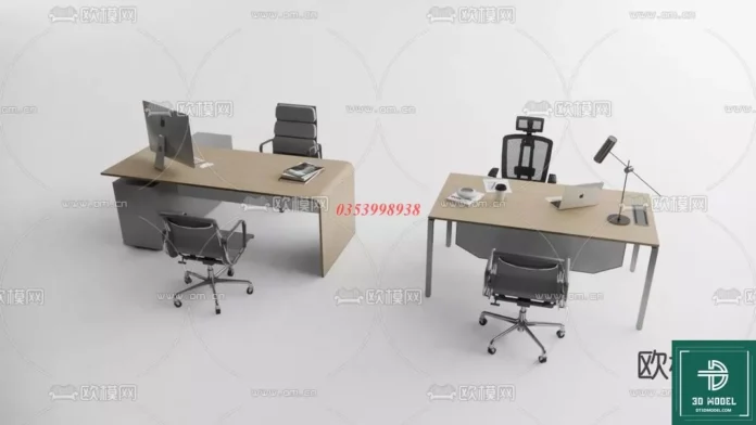 MODERN OFFICE TABLE - SKETCHUP 3D MODEL - VRAY OR ENSCAPE - ID11671