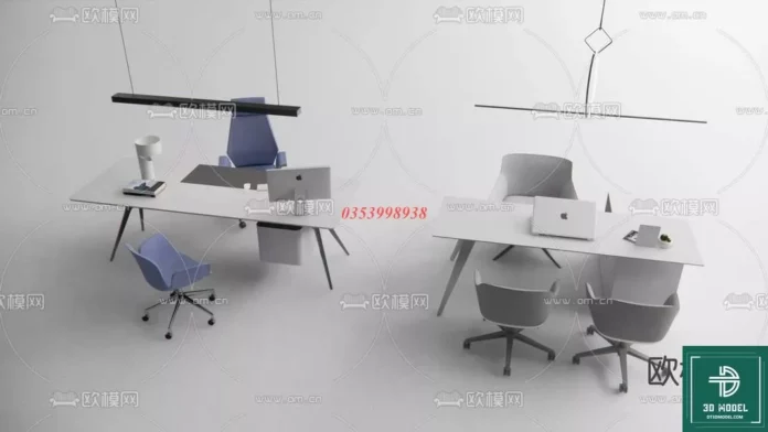 MODERN OFFICE TABLE - SKETCHUP 3D MODEL - VRAY OR ENSCAPE - ID11672