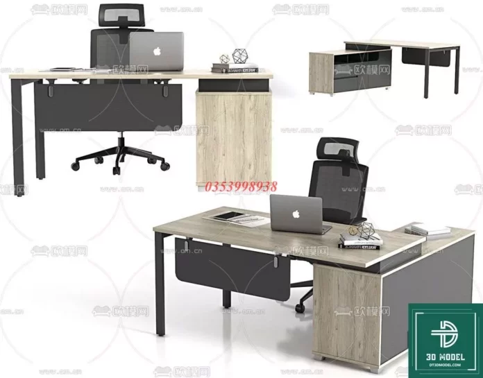 MODERN OFFICE TABLE - SKETCHUP 3D MODEL - VRAY OR ENSCAPE - ID11681