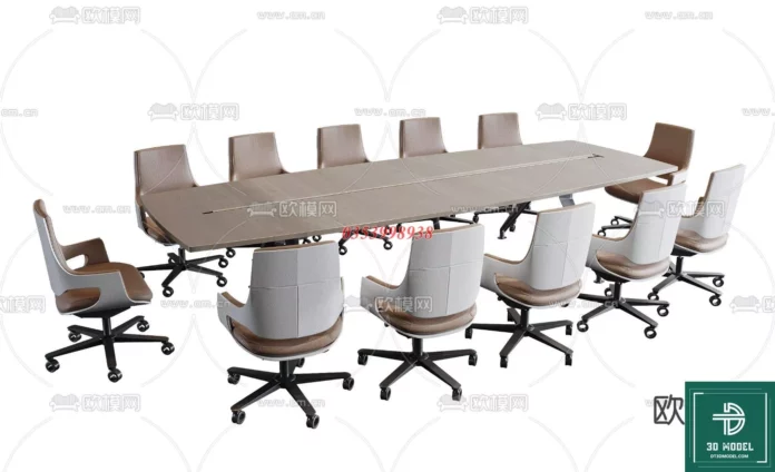 MODERN OFFICE TABLE - SKETCHUP 3D MODEL - VRAY OR ENSCAPE - ID11682