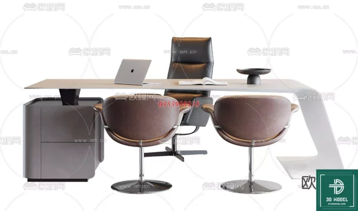 MODERN OFFICE TABLE - SKETCHUP 3D MODEL - VRAY OR ENSCAPE - ID11684