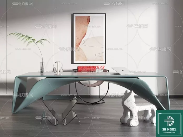 MODERN OFFICE TABLE - SKETCHUP 3D MODEL - VRAY OR ENSCAPE - ID11689