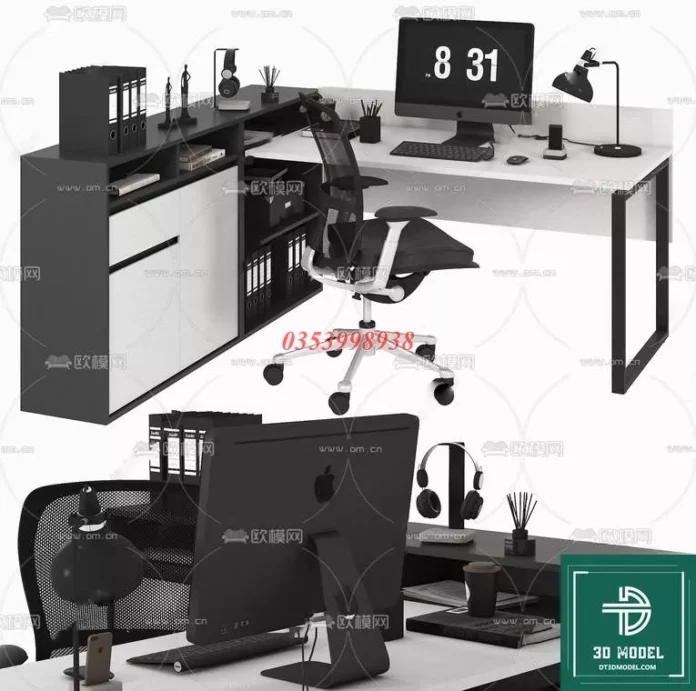 MODERN OFFICE TABLE - SKETCHUP 3D MODEL - VRAY OR ENSCAPE - ID11690