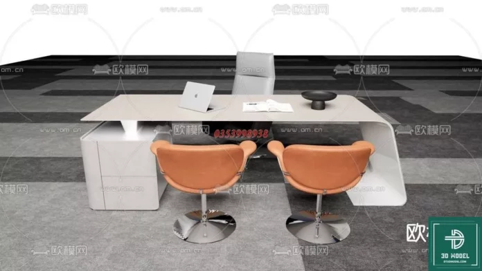 MODERN OFFICE TABLE - SKETCHUP 3D MODEL - VRAY OR ENSCAPE - ID11692