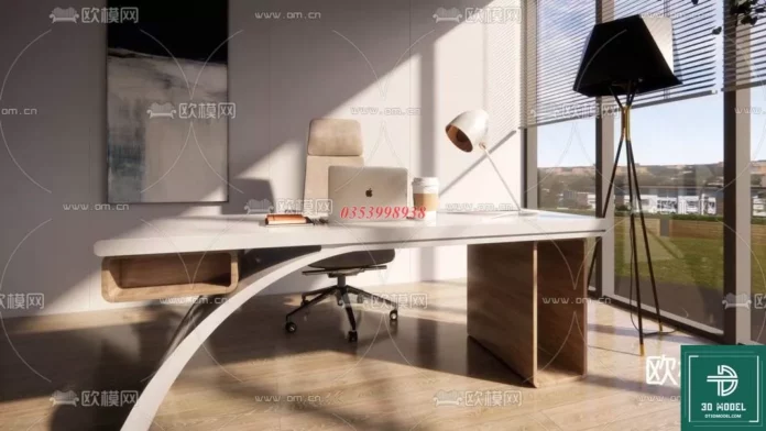 MODERN OFFICE TABLE - SKETCHUP 3D MODEL - VRAY OR ENSCAPE - ID11695