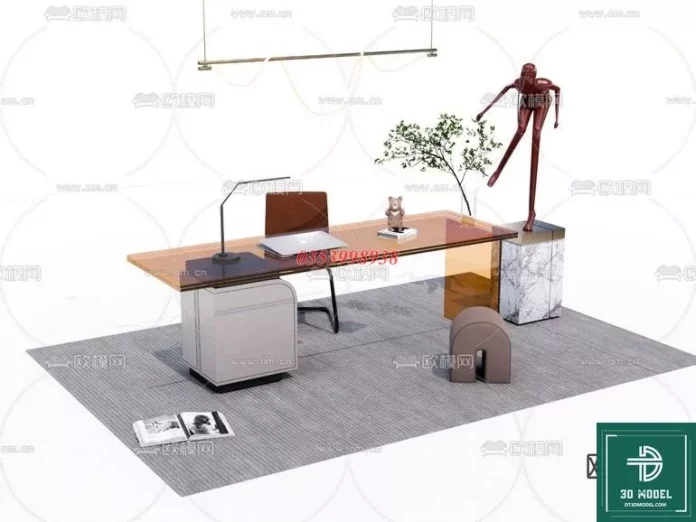 MODERN OFFICE TABLE - SKETCHUP 3D MODEL - VRAY OR ENSCAPE - ID11701